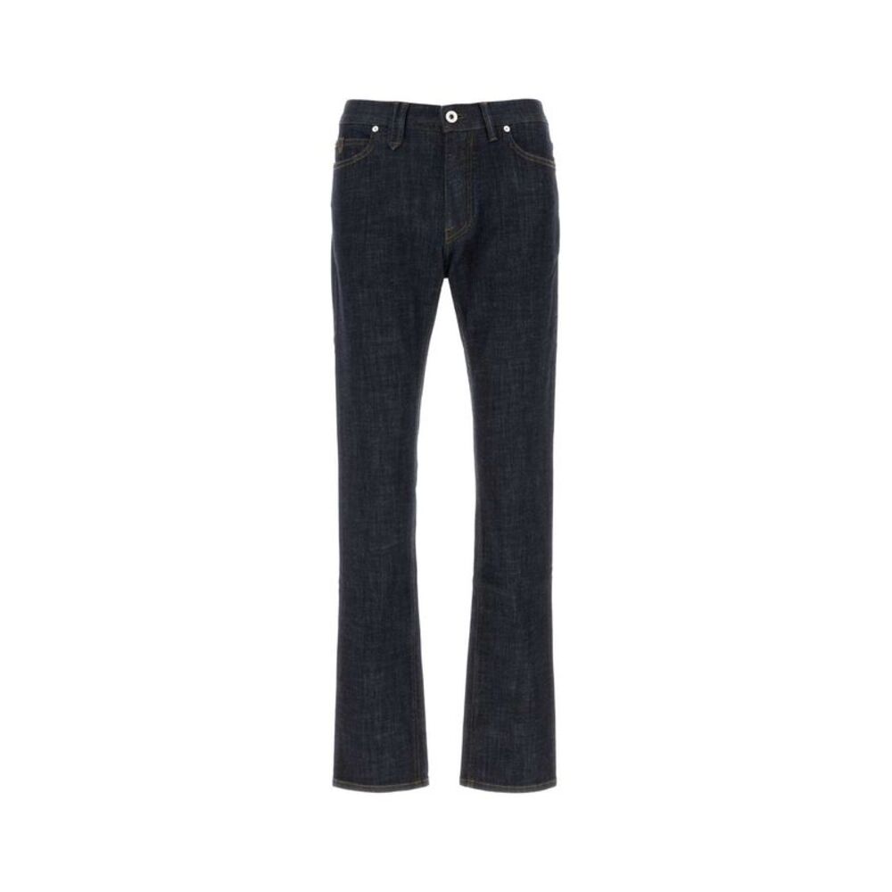 Brioni Men Dark Blue Stretch Denim Jeans
